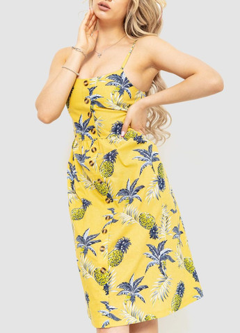 Летний женский сарафан женский с цветочным принтом, цвет желтый, Ager