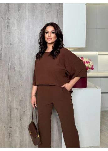 Костюм классический женский брюки+легкая кофта Fashion (390300928)