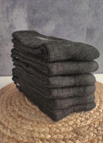 Тёмно-серые носки махровые высокие 6 пар ms 408/6 XTeam надписи (367582486)