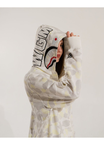 Толстовка біла Bape A Bathing Ape Shark White Camo Full Zip Hoodie Womens (356677641)