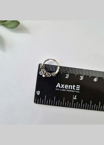 Серебряная моносережка (1 шт ) кольца Конго 10 мм серебро 925 пробы Черненное с5/267 0.60г No Brand (335809511)