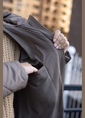 Оливковое зимнее Женское зимнее длинное пальто больших размеров 502852 Delfy