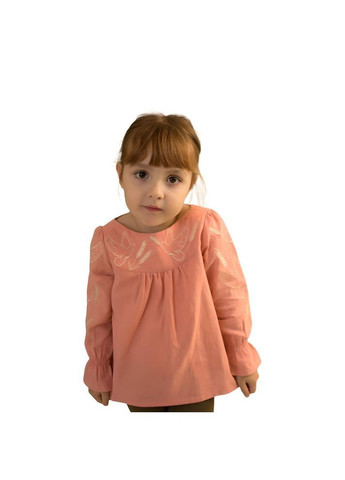 Коралова вишиванка блуза для дівчаток з льону Trendy Tot льон (370972640)