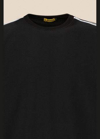 Чорно-білий світшот однотонний чоловічий mbc02370 shop (2000991066786) LAWA однотонний (331632768)