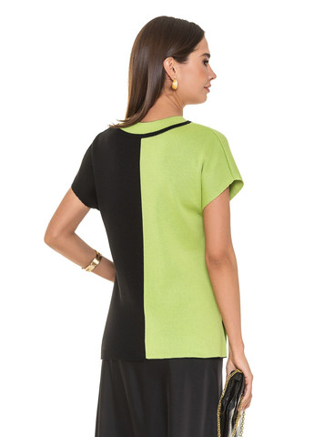 Черный женская тонкая двухцветная блуза SVTR
