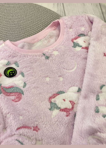Розовая зимняя пижама для девочки Фламинго