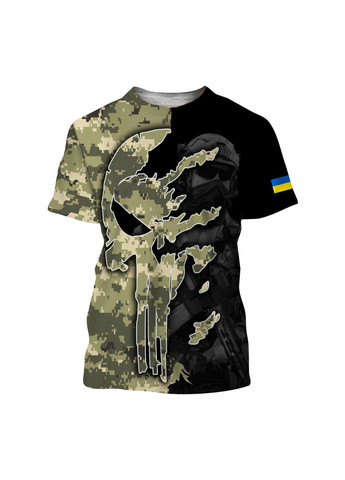 Зеленая мужская футболка череп Яскраво