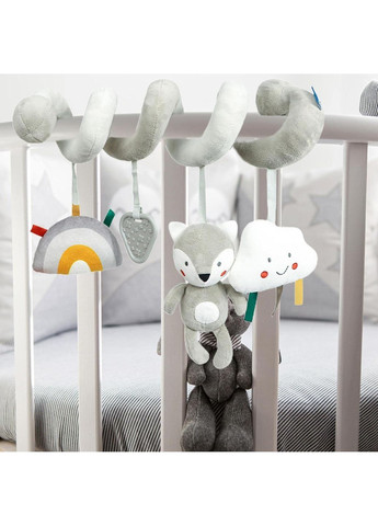 Розвиваюча підвісна іграшка-спіраль для коляски та ліжечка з гризунком, брязкальцем та шурхоткою No Brand (364195417)