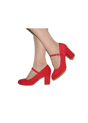 Seven Женские замшевые туфли с ремешком красный з искусственная замша, — всесезон (307172298)