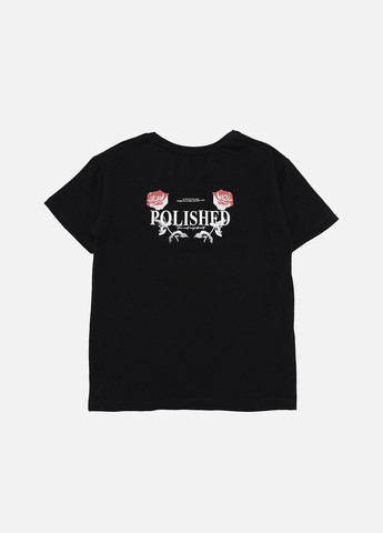 Черная летняя футболка с коротким рукавом для девочки цвет черный cb-00274877 Yuki