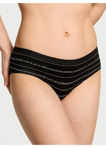 Трусики-хипстер женские с микрофибры Seamless Hiphugger Panty черные Victoria's Secret (330829511)