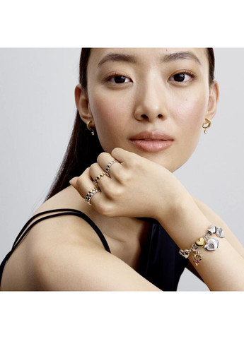 Серьги парикмахерские Пандора с подвесным сердцем в позолоте 263685C01 Kabluchka (355345888)