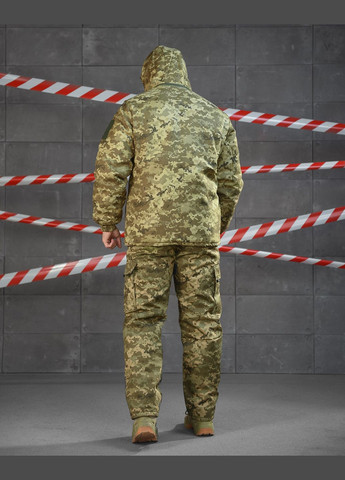 Тактический зимний костюм на флисе куртка+комбинезон пиксель No Brand
