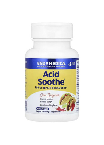 Натуральная добавка Acid Soothe, 30 капсул Enzymedica (295898913)