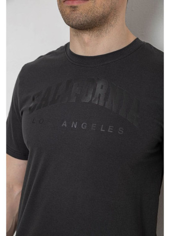 Темно-серая мужская футболка с принтом, 241r1908 Ager