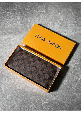 Кошелек коричневий бумажник женский Louis Vuitton Wallet Zippy Brown LV Луи Витон портмоне No Brand (360890545)