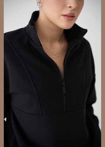 Женский костюм со стойкой цвет черный р.L 451314 New Trend (282930674)