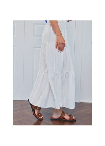Довга спідниця з льону, Розмір Одягу M, Колір Білий Badger (354697520)