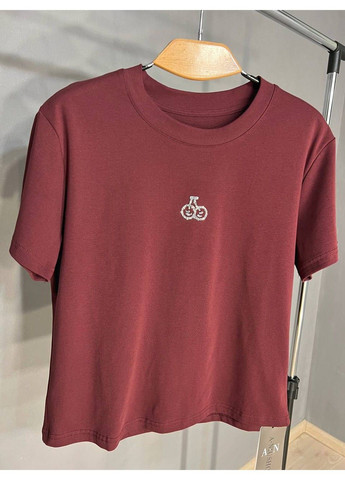 Футболка женская A-N 911-20 средняя длина вишня камушки one size No Brand - (318828259)