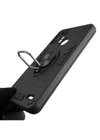 Чехол для телефона Blade A52 бронированный с магнитным кольцом-держателем на зте блейд а52 чёрный ZTE (366230440)