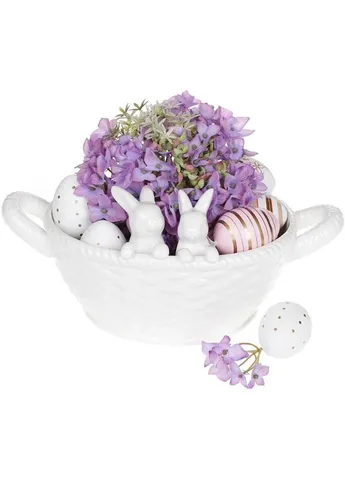 Конфетница керамическая 29х18,5х13,5 см белая с кроликами Bona (400196200)