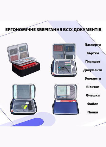 Сумка-органайзер для документов с кодовым замком серая LoveYouHome (373293761)