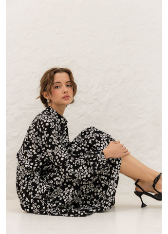 Чорна чорне плаття міді зі штапелю Seventeen