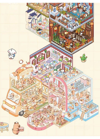 Блокнот 3D наклеек DIY "Создай свою комнату" Фиолетовый No Brand (361678751)