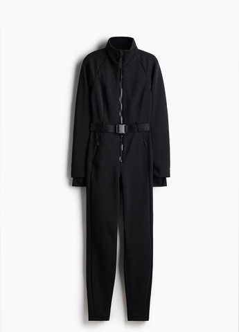 Комбинезон H&M однотонный чёрный спортивный