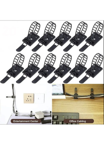 Хомут органайзер Фіксатор кабелю тримач для дроту стяжка самоклеюча 3М стяжка 20 шт ХL Білий OlaN (358934970)