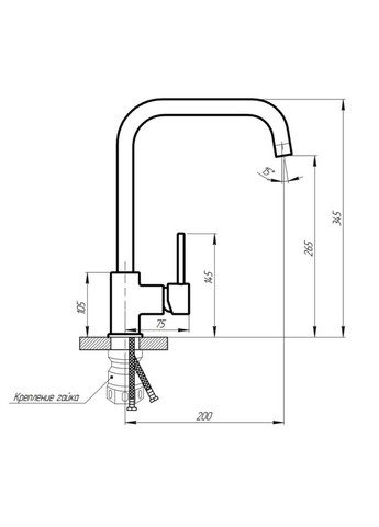 Смеситель для кухни Aria (k35) LDARI015F1NKS21690 Nickel LIDZ 015F1 (346492246)