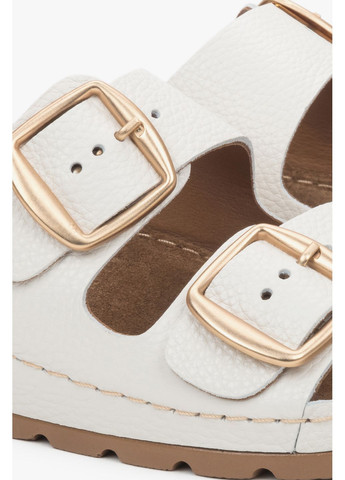 Белые мюли, цвет белый Estro