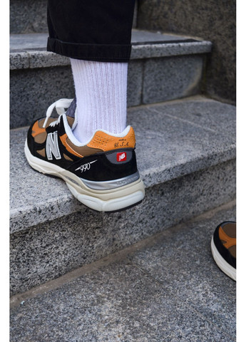 КРОСІВКИ ЖІНОЧІ NEW BALANCE 990 V3 BLACK BROWN НЬЮ БЕЛАНС 990 V3 No Brand чорні демісезони (368869492)