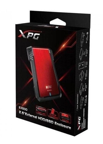 Внешний карман для жестких и ссд дисков 2.5 A-DATA EX500 USB3.1 красный ADATA (294092789)