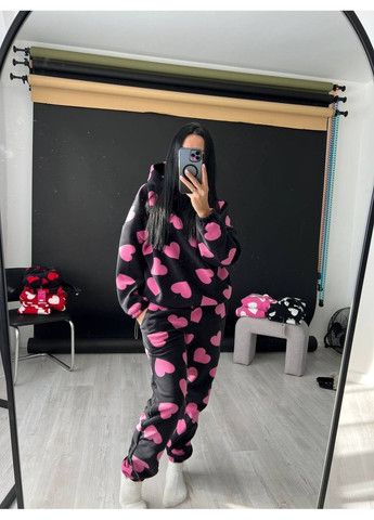 Чорна жіноча піжама кофта + брюки No Brand