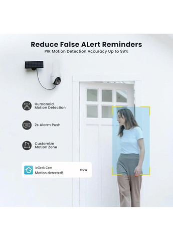 IeGeek ZS-GX1S солнечная камера безопасности 2K/3MP, цветное ночное видение, беспроводная, PTZ No Brand (368681916)