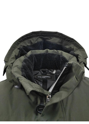 Комбінована демісезонна чоловіча парка paris зі штучного хутра на пуху та пір’ї, темно - синій, розмір m Karl Lagerfeld slim fit