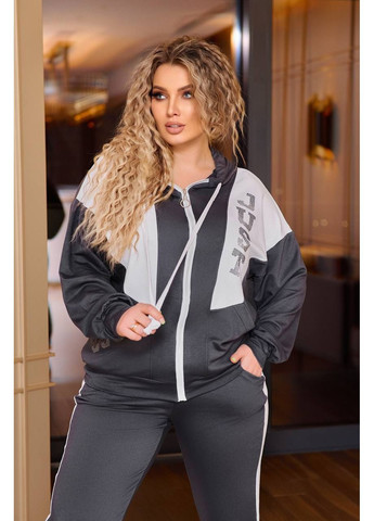 Жіночий спортивний костюм кольору графіт New Trend (304988302)