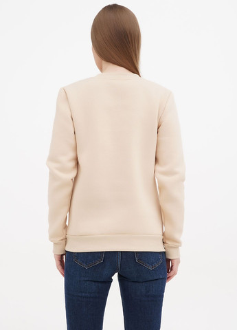 Бежевый женский свитшот на флисе с круглой горловиной (hb384456) HiBrand без декора (347767413)