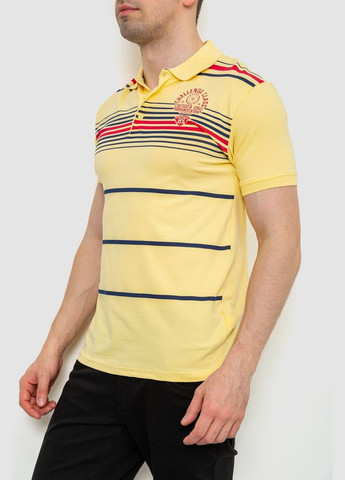Желтая футболка-поло мужское в полоску, цвет темно-серый, для мужчин Ager