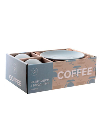 Набір чашок Coffee 2 шт 200 мл із блюдцями (RX-N24704) Limited Edition (322580626)