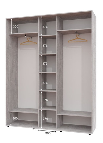 Шкаф-купе трехдверный 200*45*240 см Индастриал 3 двери ДСП ШК-04 Алекса (356774287)