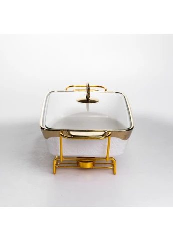 Мармітниця порцелянова 1.5 л на підставці з підігрівом 35.5х19х15.5 см HNG-112-13 Yiwu (386644689)