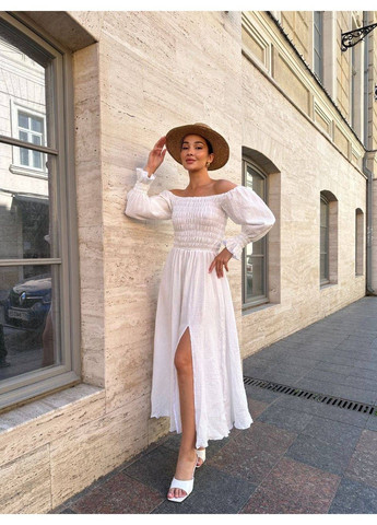 Белое женское платье муслин muslin модель 7002 белый Україна
