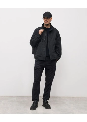Черная куртка micro twill zip-up black l1s154100033s0026-v0020 Stone Island