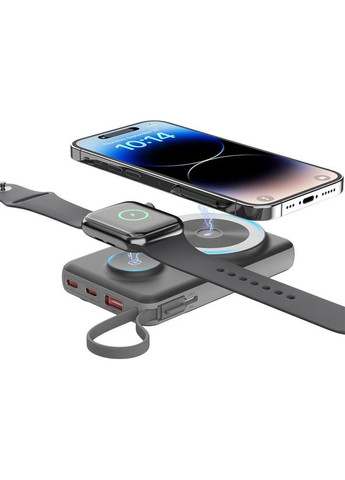 Повербанк 10000mAh B695 Black QC3.0 PD3.0 бездротова зарядка смартфонів та Apple Watch (43-00131) CHOETECH (317463581)