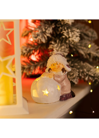 Новогодняя фигурка с подсветкой Девочка у снежного шара фарфоровая 11*7*12 см Yiwu (369960244)