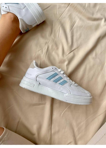 КРОССОВКИ ЖЕНСКИЕ ADIDAS DASS-LER WHITE BLUE АДИДАС No Brand белые демисезоны (368887994)