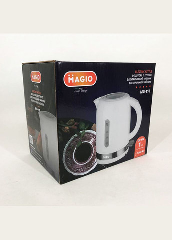 Электрочайник MG-110 1 л 1360 Вт, стильный электрический чайник, хороший электрический чайник Magio (364665703)