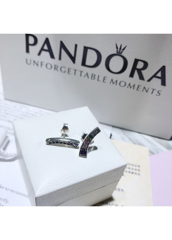 Срібні сережки Пандора кульчики Веселка кохання 297077NRPMX Kabluchka (355345703)